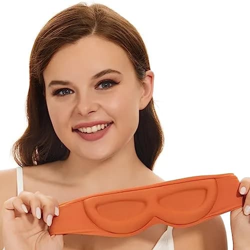 ALASKA BEAR Side Sleeper Sleep Mask | 100% Blackout, Patented, Tangerine | Ultra-Soft, Breathable Foam thumbnail 2