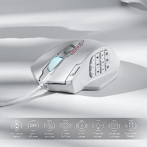 Redragon M908 Impact Gaming Mouse 12400 DPI | 18 Programmable Buttons, 1000Hz Polling Rate, RGB Lighting thumbnail 2