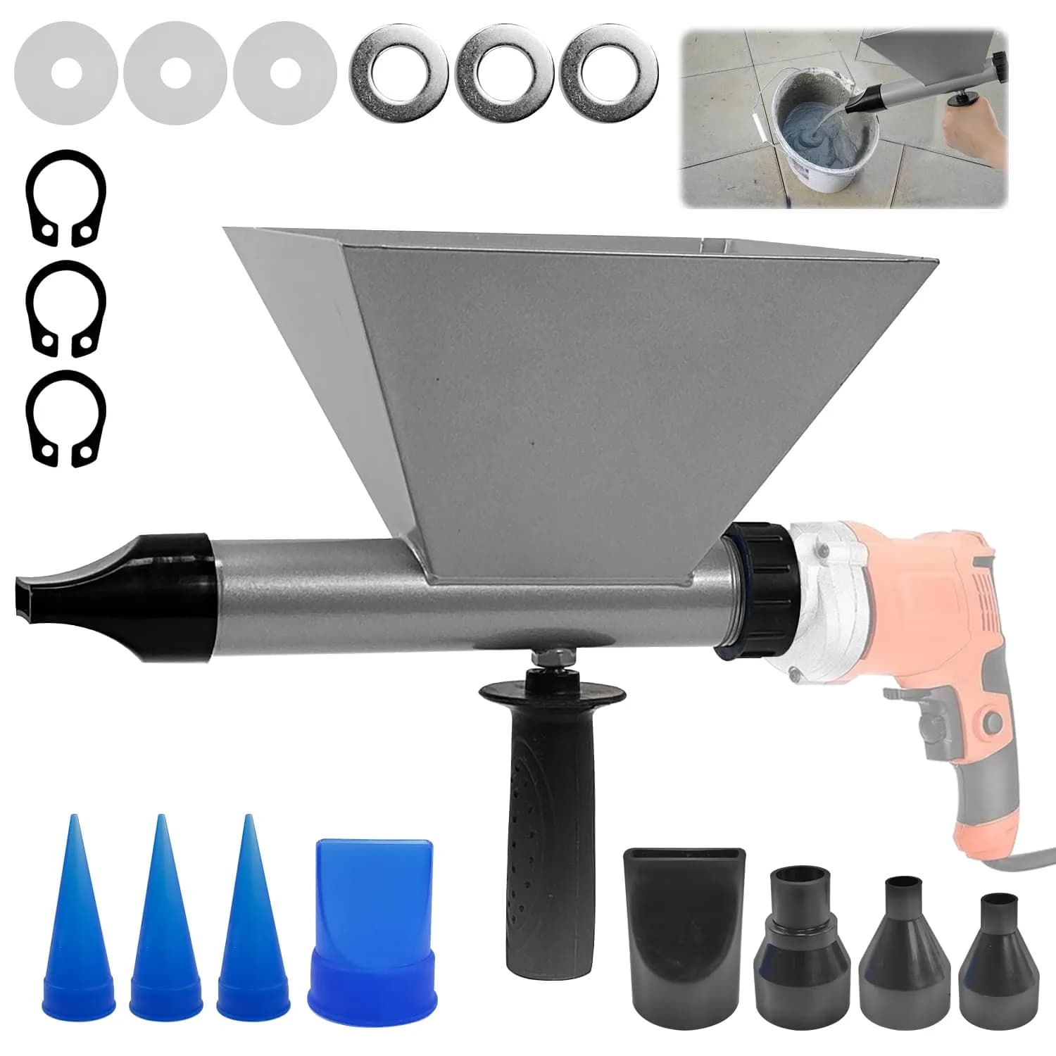 XINHNMUU Electric Mortar Grout Gun Pump 1 Count | Cordless, Reusable, Fast & Efficient