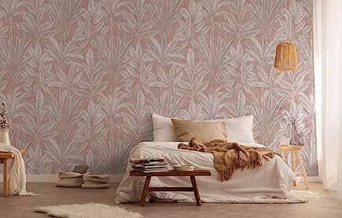 A.S. Création Livingwalls Non-Woven Wallpaper - Palm Leaves in Grey, White & Mauve | XXL Wall Art 2.80m x 1.59m thumbnail 4