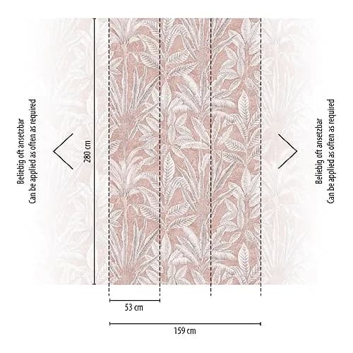 A.S. Création Livingwalls Non-Woven Wallpaper - Palm Leaves in Grey, White & Mauve | XXL Wall Art 2.80m x 1.59m thumbnail 2