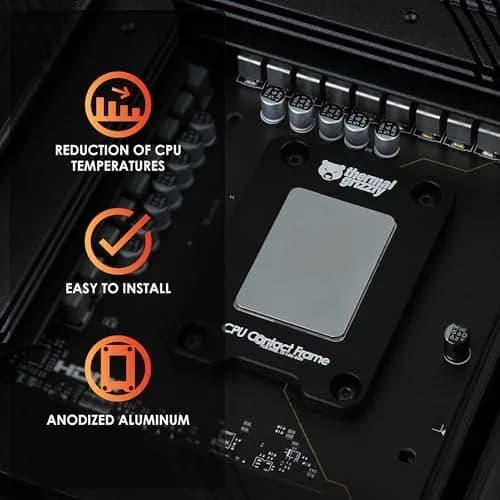 Thermal Grizzly CPU Contact Frame for Intel 13th & 14th Gen - Black | Optimized Cooling Performance thumbnail 2