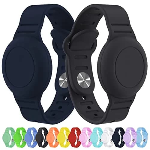 KAHADI Waterproof AirTag Bracelet for Kids 2 Pack | Silicone Wristband for Child & Toddler thumbnail 1