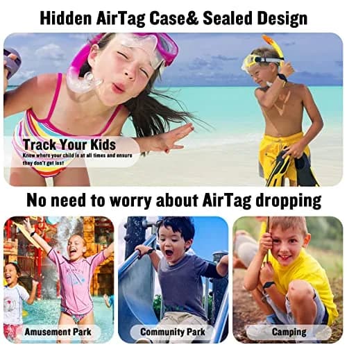 KAHADI Waterproof AirTag Bracelet for Kids 2 Pack | Silicone Wristband for Child & Toddler thumbnail 5