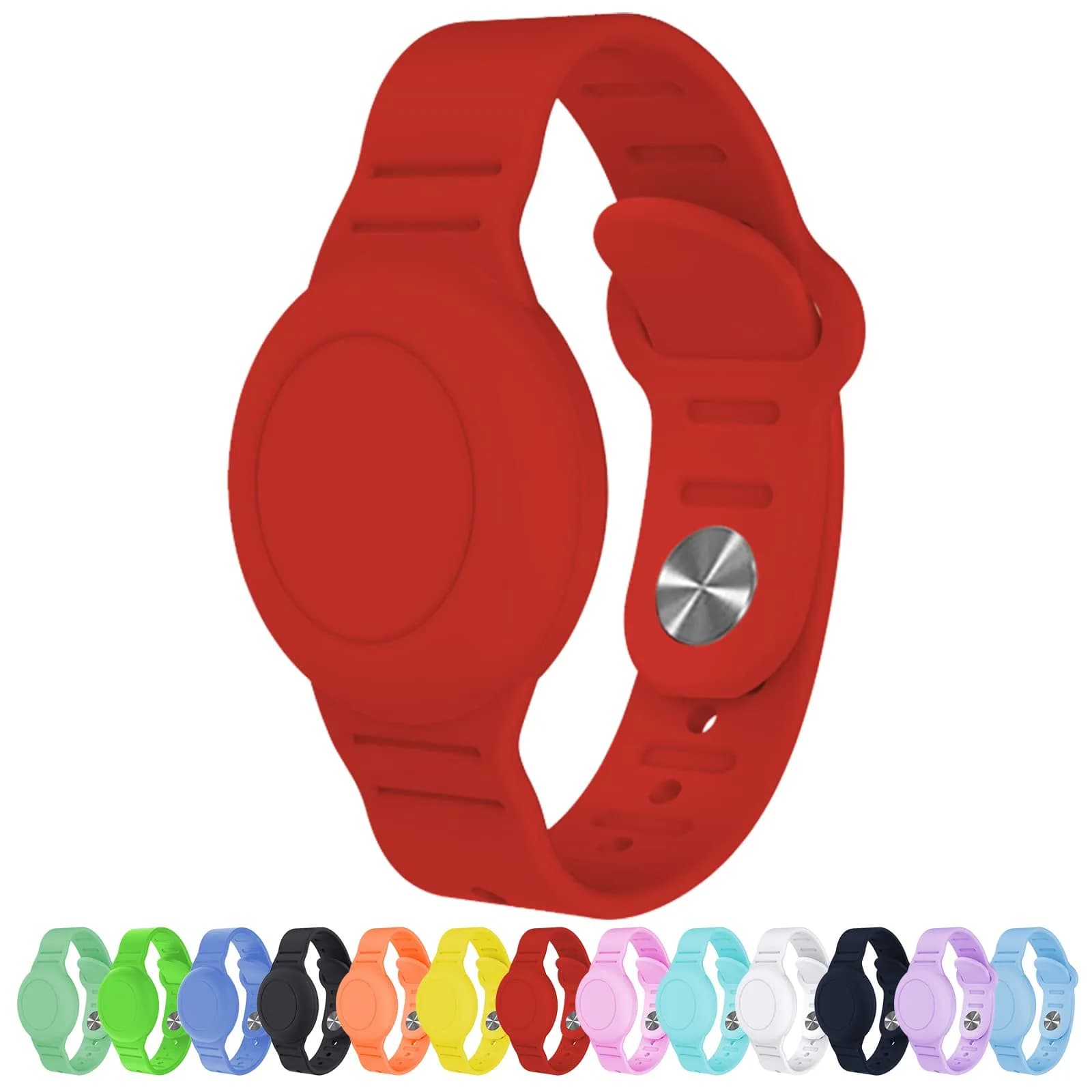 KAHADI Kids Waterproof AirTag Bracelet - Luminous Red (1 Pack) - main product image