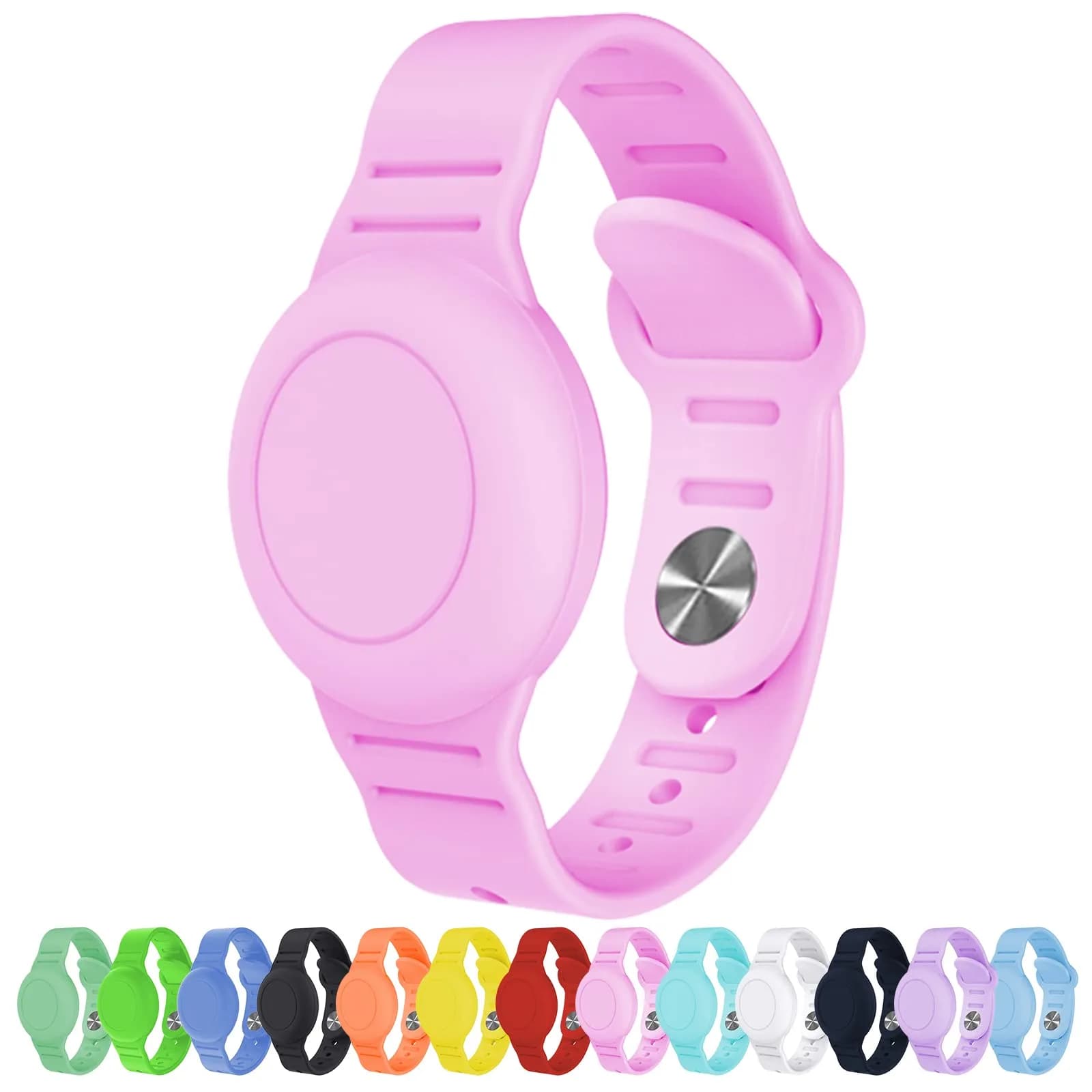 KAHADI Kids Waterproof AirTag Bracelet - Luminous Pink (1 Pack) - main product image