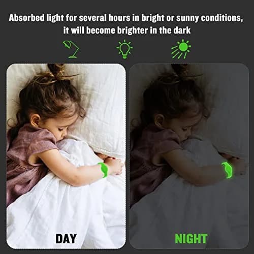 KAHADI Waterproof AirTag Bracelet for Kids | 2 Pack Luminous Blue & Green Silicone Wristband Holder thumbnail 6