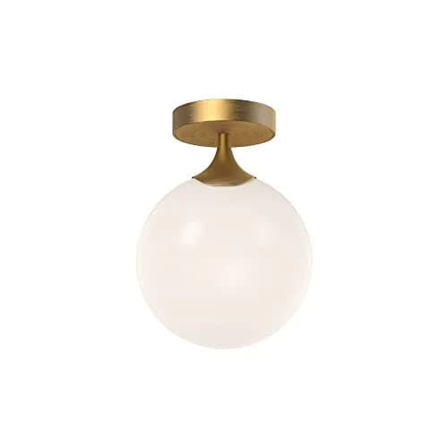 Alora Lighting Kuzco Nouveau 1-Light Flush Mount Aged Gold | Incandescent Steel Fixture (Medium) thumbnail 2
