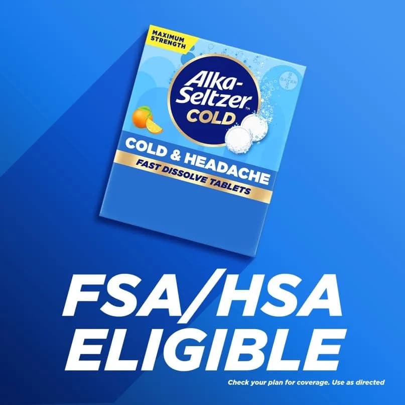 ALKA-SELTZER PLUS Severe Cold PowerFast Fizz Orange Zest 24ct | Fast Relief Tablets for Cold & Headache thumbnail 10