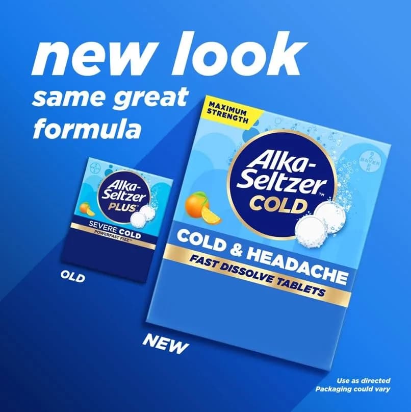 ALKA-SELTZER PLUS Severe Cold PowerFast Fizz Orange Zest 24ct | Fast Relief Tablets for Cold & Headache thumbnail 2