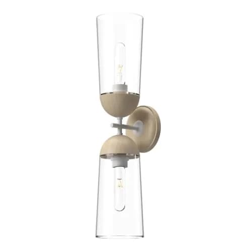 Alora Lighting Kuzco Emil 2-Light Vanity Light White Oak Clear Glass | Modern Wall Fixture 23in thumbnail 1