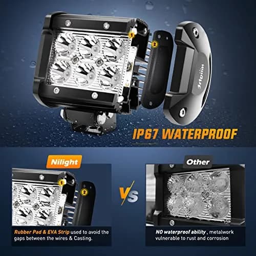 Nilight 4 inch Led Light Pod Green Spot Driving Fog Lights 2PCS | 18W Off Road Fishing Hunting Emergency thumbnail 4