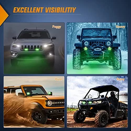 Nilight 4 inch Led Light Pod Green Spot Driving Fog Lights 2PCS | 18W Off Road Fishing Hunting Emergency thumbnail 5