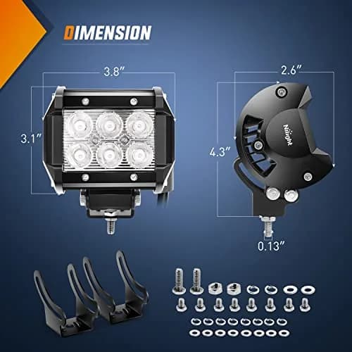 Nilight 4 inch Led Light Pod Green Spot Driving Fog Lights 2PCS | 18W Off Road Fishing Hunting Emergency thumbnail 2