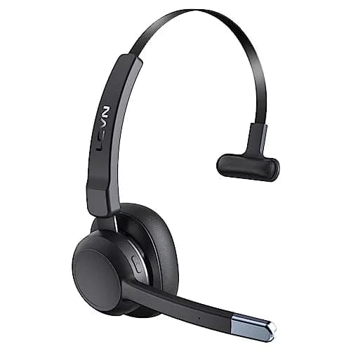 LEVN Trucker Bluetooth Headset with Noise Cancelling Microphone & Mute Button, V5.2 Multipoint, 15m (49ft) Range | Work from Home, Cell Phone, Computer, Zoom, Teams, Truck Driver thumbnail 1