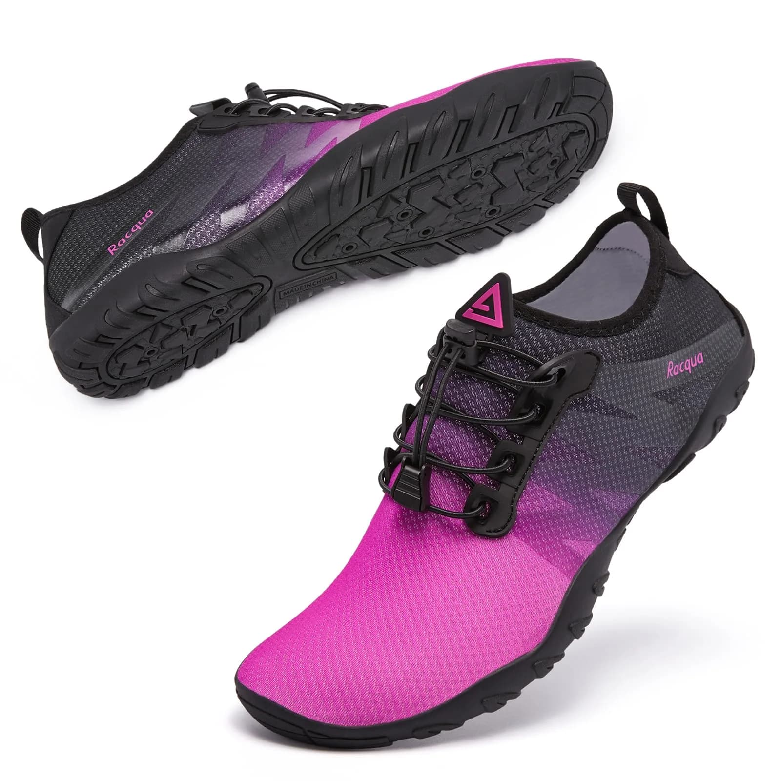 Racqua Women & Men Water Shoes | Quick Dry, Lightweight, Non-Slip, Stylish Gradient Design (Size 6 Women/5 Men)
