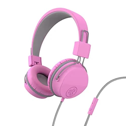 JLab JBuddies Studio Kids Wired Headphones Pink | Safe Volume, Foldable, Adjustable, Noise Isolation (70-120c) thumbnail 1