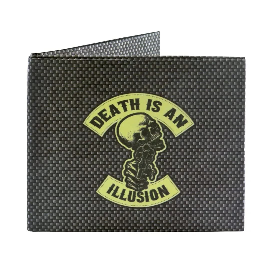 SUPERVEK Memento Mori Skull Bifold Wallet - Vegan HDPE Paper Wallet 8.5cm (3.35in) | RFID Blocking - main product image