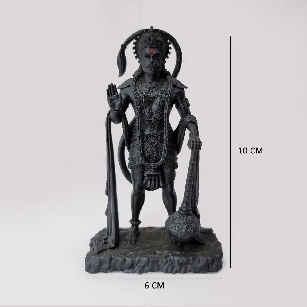 Murti hub Hanuman Figurine 12cm (4.72in) | Lord King of Sarangpur Idol for Car Dashboard, Temple, Office - view 6