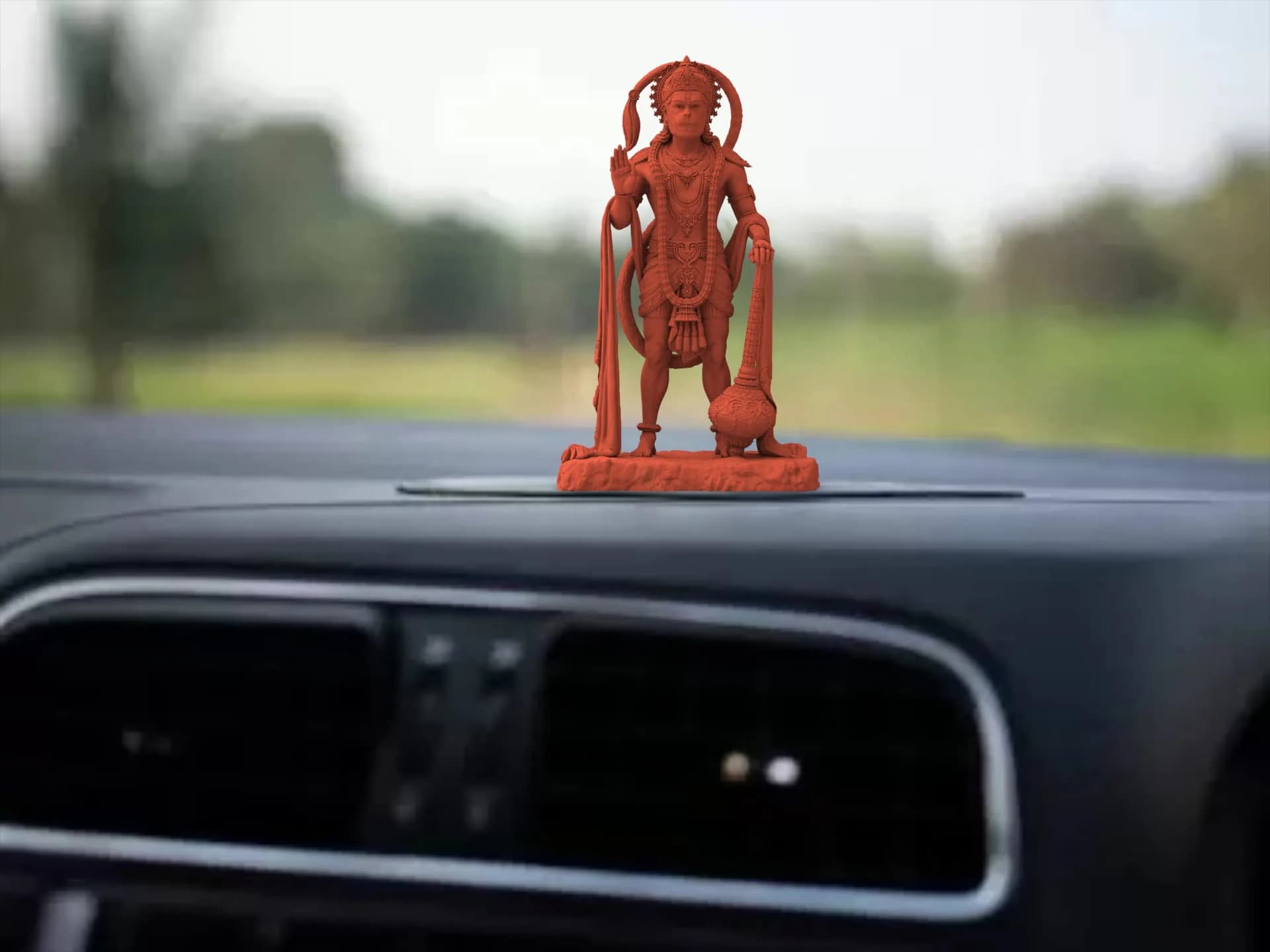 Murti hub Hanuman Figurine 12cm (4.72in) | Lord King of Sarangpur Statue for Car Dashboard & Home Decor - view 9