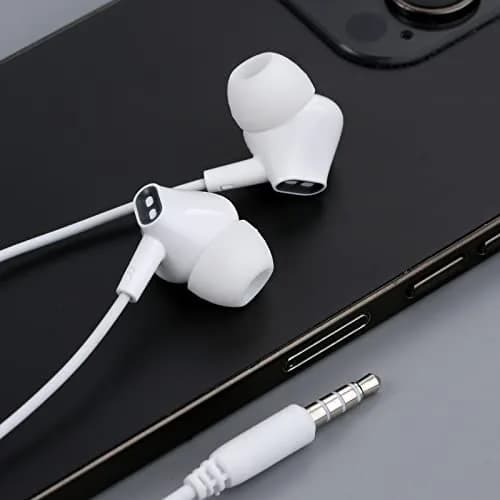 Aylaa Wired Earbuds Headphones for School with Microphone Noise Isolating Stereo Bass in-Ear Earphones – for Smartphones, Tablets, Schools, Ipads, Multiuse - 3.5mm Plug in Audio Jack - White thumbnail 5