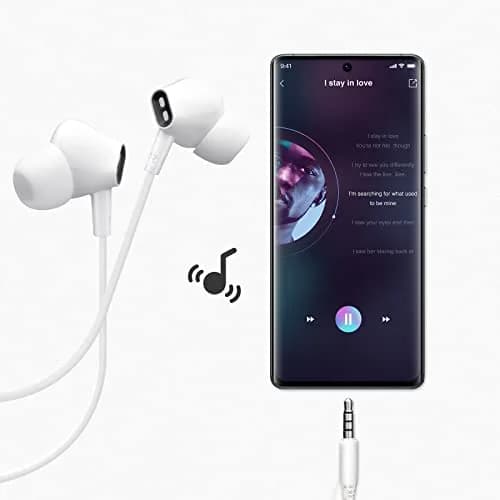 Aylaa Wired Earbuds Headphones for School with Microphone Noise Isolating Stereo Bass in-Ear Earphones – for Smartphones, Tablets, Schools, Ipads, Multiuse - 3.5mm Plug in Audio Jack - White thumbnail 3