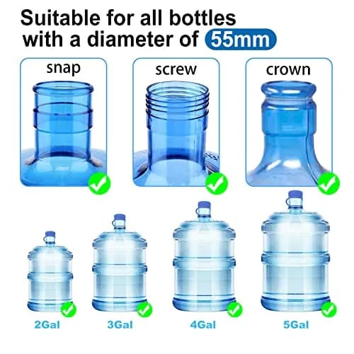 Ajedrmy 3 & 5 Gallon Water Jug Cap Reusable | Food Grade Silicone Leak-Free Lid (3PCS) thumbnail 2