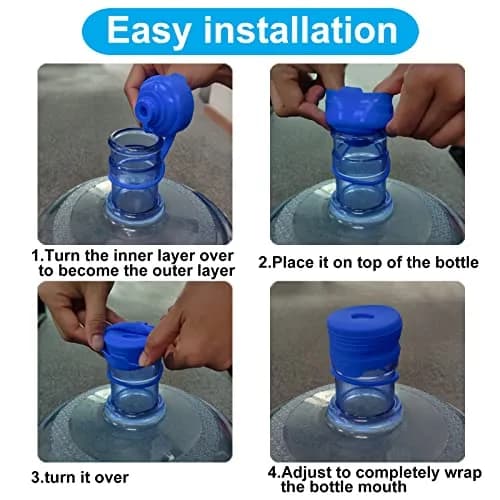 Ajedrmy 3 & 5 Gallon Water Jug Cap Reusable | Food Grade Silicone Leak-Free Lid (3PCS) thumbnail 3
