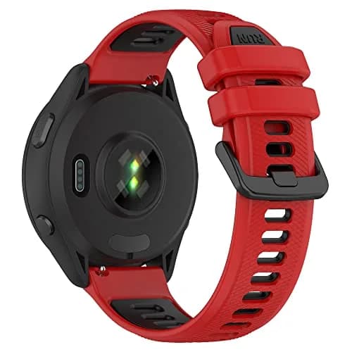 Hijiawee Red Watch Band 18mm | Durable Silicone Replacement Strap for Garmin 265S/255S & More thumbnail 2