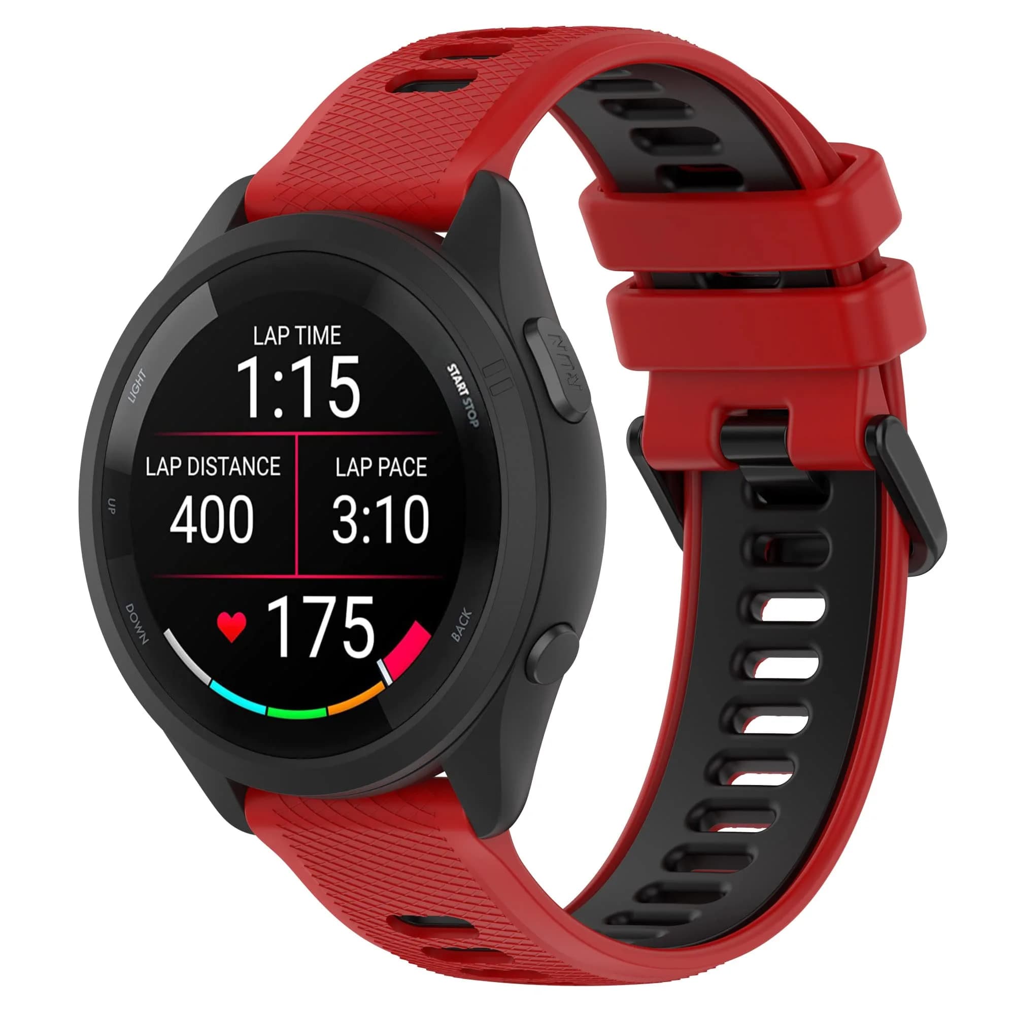 Hijiawee Red Watch Band 18mm | Durable Silicone Replacement Strap for Garmin 265S/255S & More - main product image