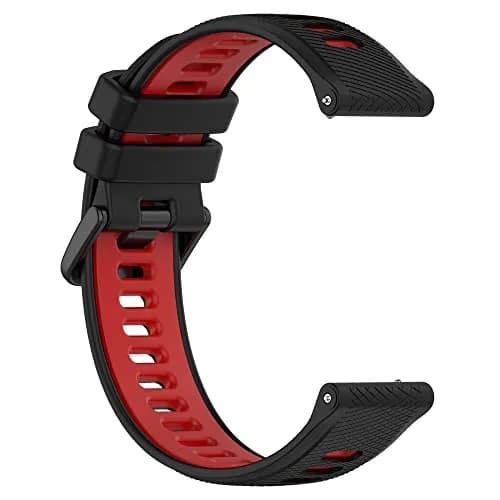 Hijiawee Watch Band for Garmin 265S/255S/Venu 2S, 18mm Silicone Replacement Strap, Black&Red | Durable & Quick Release thumbnail 4