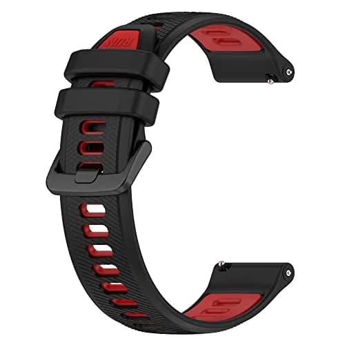 Hijiawee Watch Band for Garmin 265S/255S/Venu 2S, 18mm Silicone Replacement Strap, Black&Red | Durable & Quick Release thumbnail 3