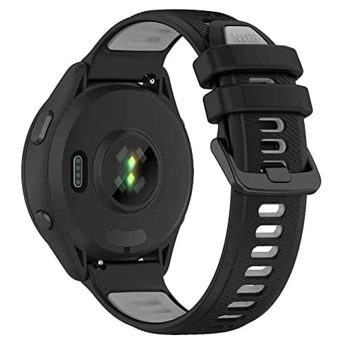 Hijiawee Black Watch Band 18mm | Durable Silicone Replacement Strap for Garmin & More thumbnail 2