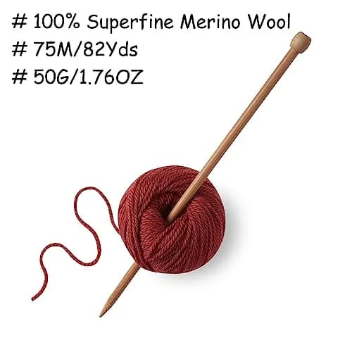 Gisimo 100% Merino Wool Yarn 3-Ply | Luxurious & Soft for Hand Knitting & Crocheting (Roman red, 3Balls) thumbnail 3