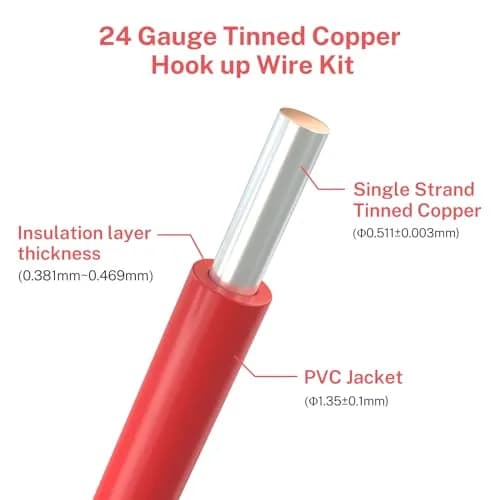 FIRMERST 24 Gauge 40 Feet Solid Core Tinned Copper Hook Up Wire, 8 Colors | Versatile, UL Listed, Easy to Use thumbnail 2