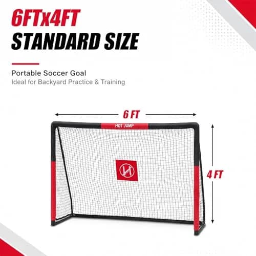 Hotjump Soccer Goals for Backyard 6x4 ft Weatherproof Kids Metal Goal | Easy Setup & Safety Foam thumbnail 6