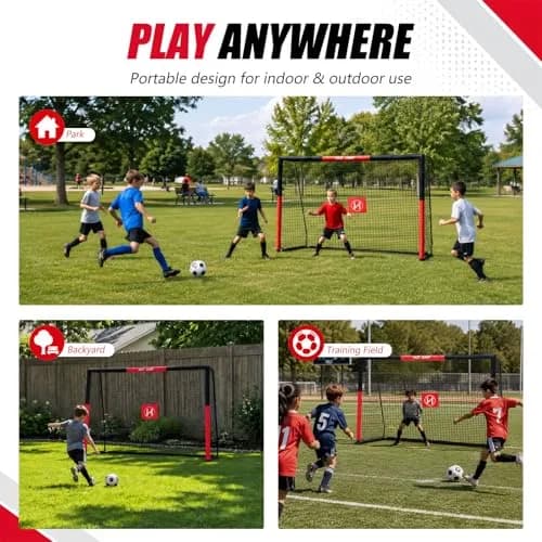 Hotjump Soccer Goals for Backyard 6x4 ft Weatherproof Kids Metal Goal | Easy Setup & Safety Foam thumbnail 7
