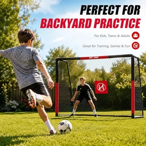 Hotjump Soccer Goals for Backyard 6x4 ft Weatherproof Kids Metal Goal | Easy Setup & Safety Foam thumbnail 2