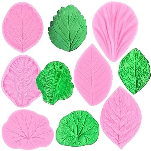ZiXiang Leaf Silicone Veining Fondant Molds Set of 6 | Food Grade Silicone for Cake Decorating thumbnail 1