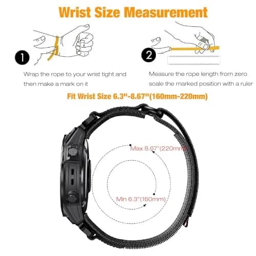 Abanen Rugged Nylon Quick Fit 22mm Watch Band for Garmin Fenix 8 47mm | Adjustable Ballistic Nylon Strap thumbnail 4