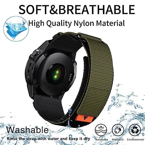 Abanen Rugged Nylon Quick Fit 22mm Watch Bands for Garmin Fenix 8 47mm / Fenix 7/6/5 / epix Pro 47mm | Adjustable Ballistic Nylon Strap thumbnail 8
