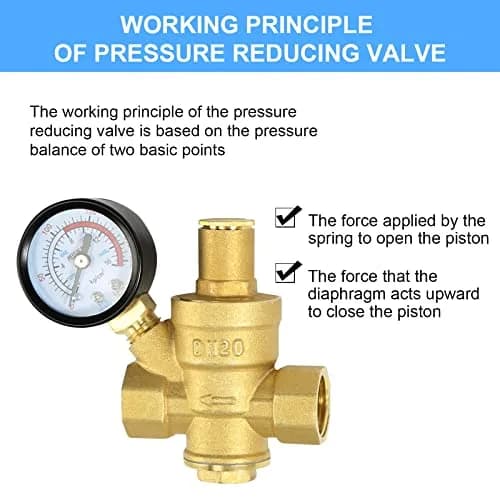 FASBET Brass Water Pressure Regulator 3/4 inch (DN20) with Gauge | Adjustable Piston Valve for Home & Industry thumbnail 6