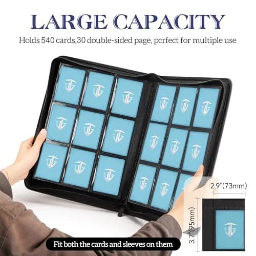 TCGUARD Trading Card Binder 9 Side Loading Pocket Green | Holds 540 Cards, Waterproof & Shockproof, Portable thumbnail 5