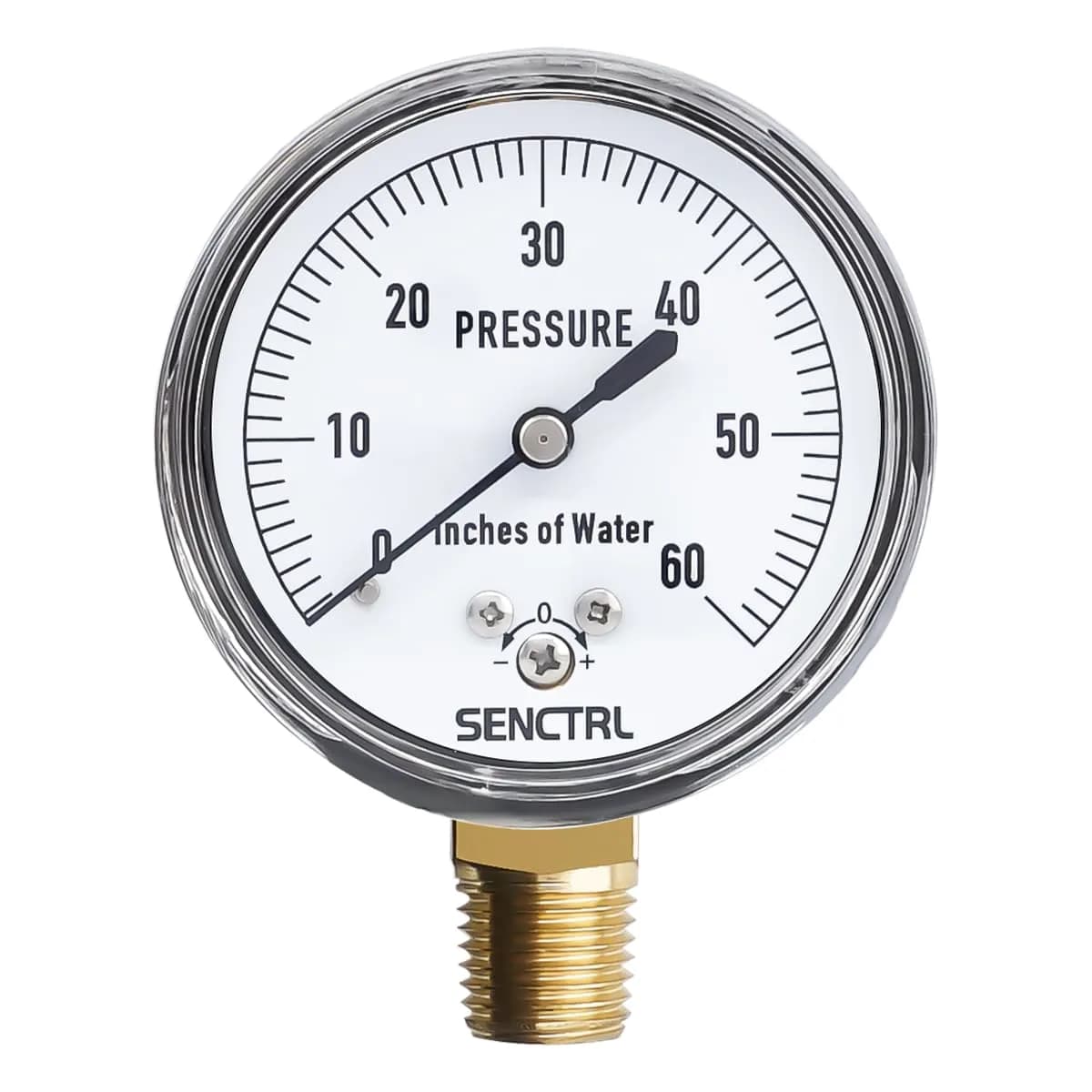 senctrl Pressure Gauge 0-5 psi | Capsule System, Chrome Steel Durability (70-120 chars) — 0-60 inH2O