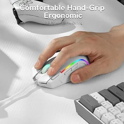 Redragon M612 Predator RGB Wired Gaming Mouse 8000 DPI (White) | 11 Programmable Buttons thumbnail 4