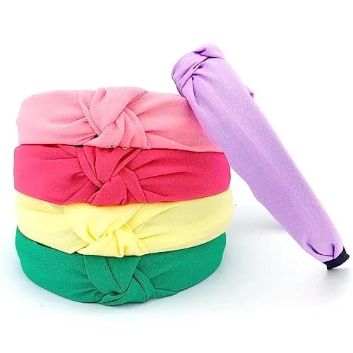 VELSCRUN Wide Boho Knot Turban Headbands 3cm (1.2 inches) | Pack of 5 Assorted Colors thumbnail 7