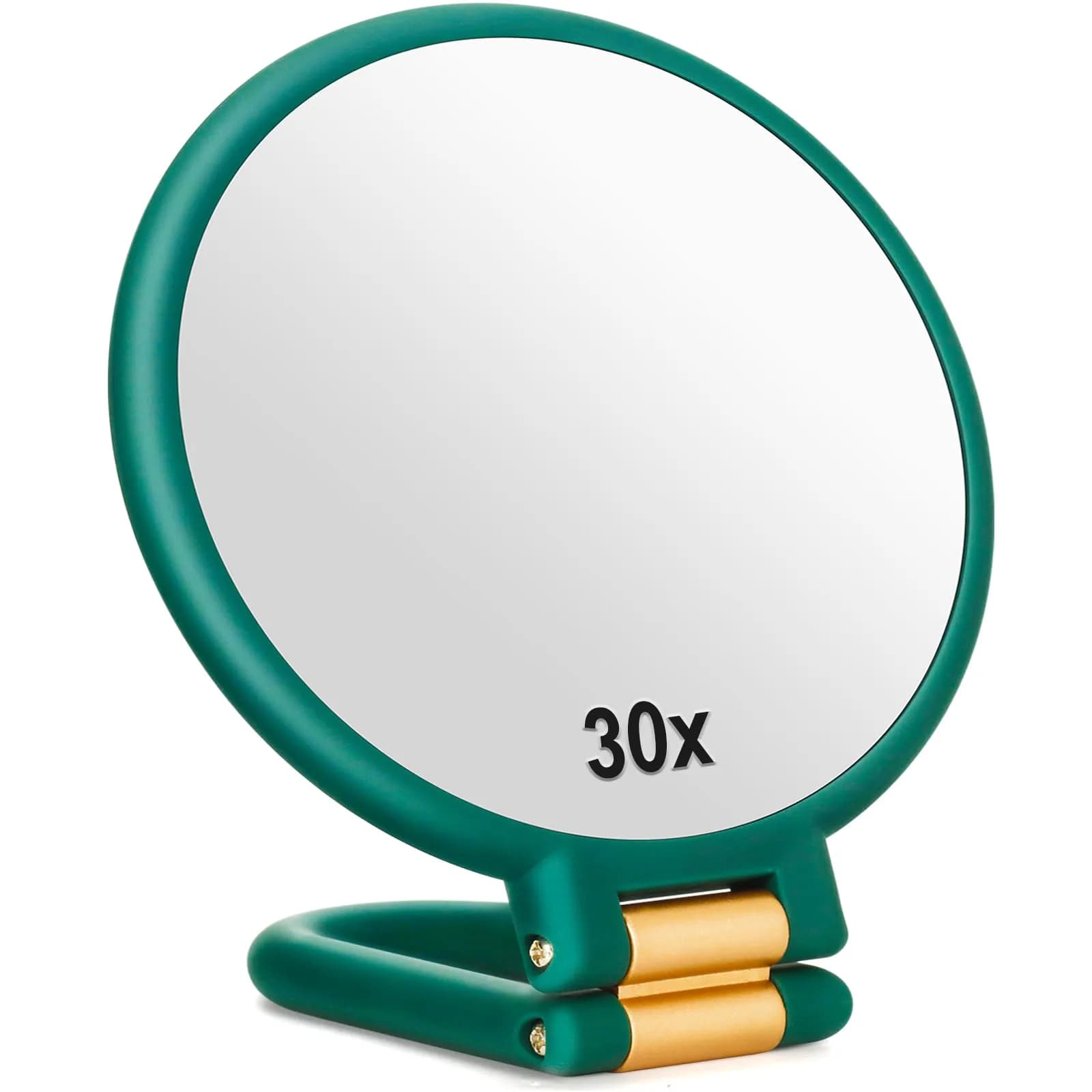 Sifolo 30x Magnifying Handheld Mirror 15.6cm (6.14in) with Stand & Handle | Dual-Sided Makeup & Travel Mirror - main product image