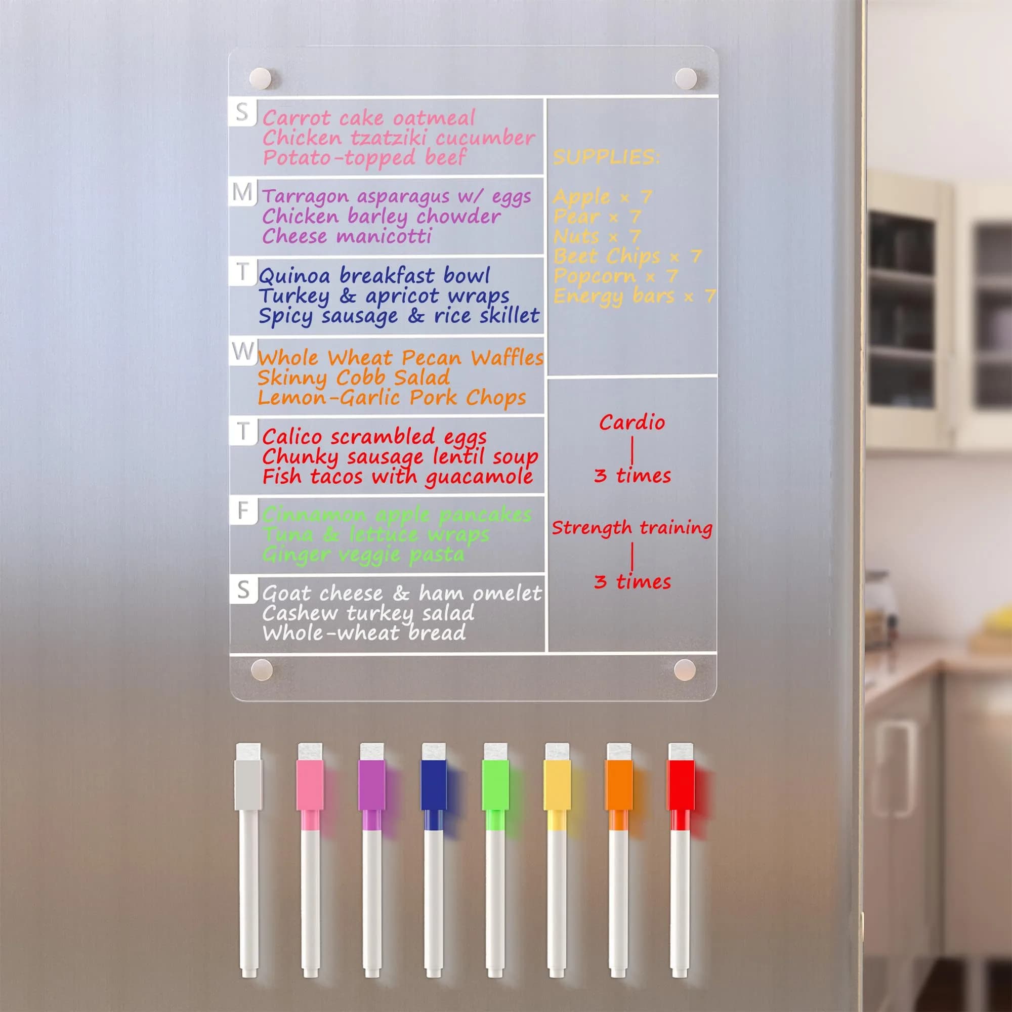 Neatsure Clear Acrylic Magnetic Weekly Meal Planner & Memo Board (12"x9") | Organize Your Life - main product image