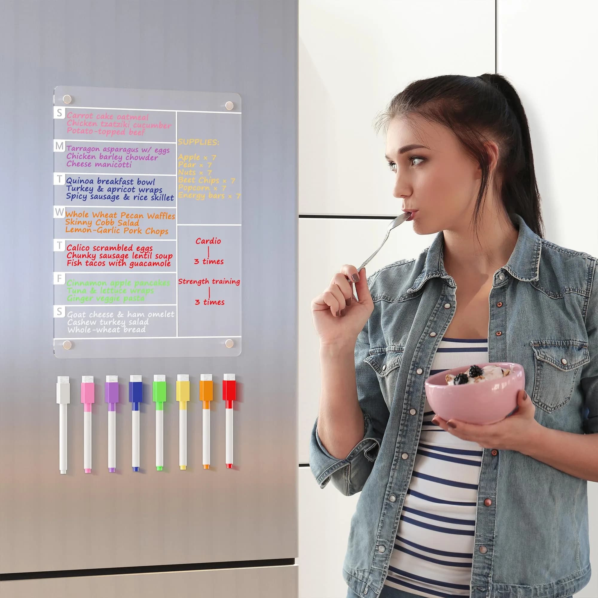 Neatsure Clear Acrylic Magnetic Weekly Meal Planner & Memo Board (12"x9") | Organize Your Life - view 2