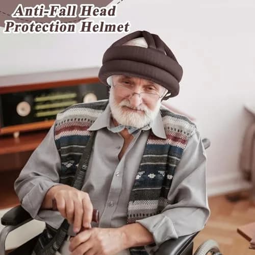 Woanger Anti Fall Elder Head Safety Helmet Coffee 2-Pack | Adjustable Fall Prevention for Seniors thumbnail 6